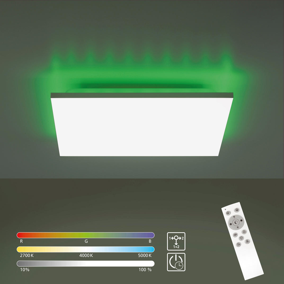 LED-DECKENLEUCHTE Gustav 45/45/7 cm   - Weiß, Design, Kunststoff/Metall (45/45/7cm)