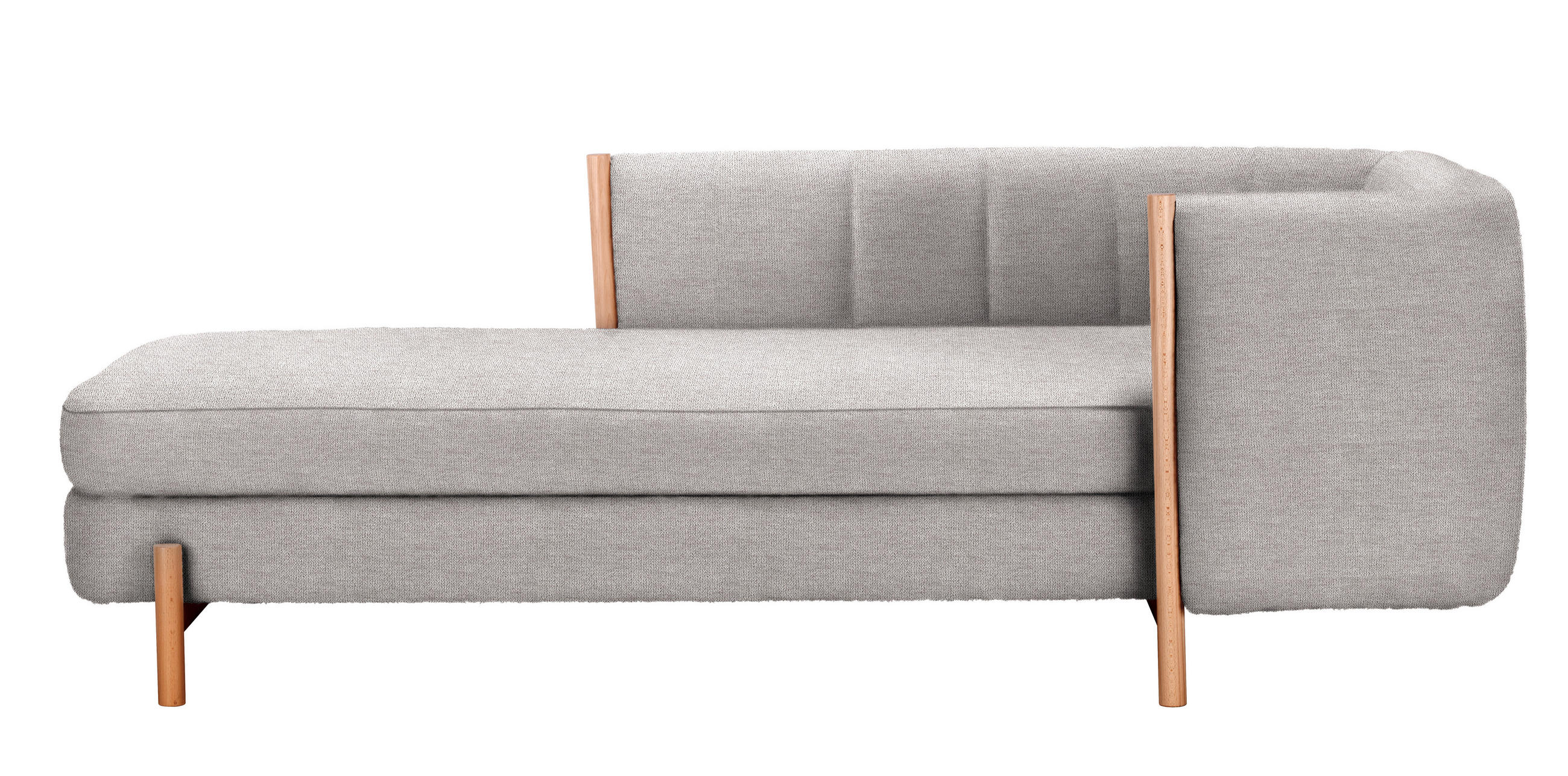 RÉCAMIERE Greige Plüsch  - Greige/Naturfarben, Design, Holz/Textil (216/90/109cm) - Niels Andersson
