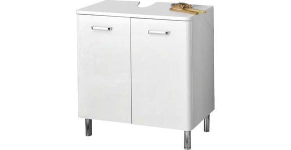 WASCHBECKENUNTERSCHRANK 60/53/33 cm - Chromfarben/Weiß, KONVENTIONELL, Holzwerkstoff/Metall (60/53/33cm) - Xora