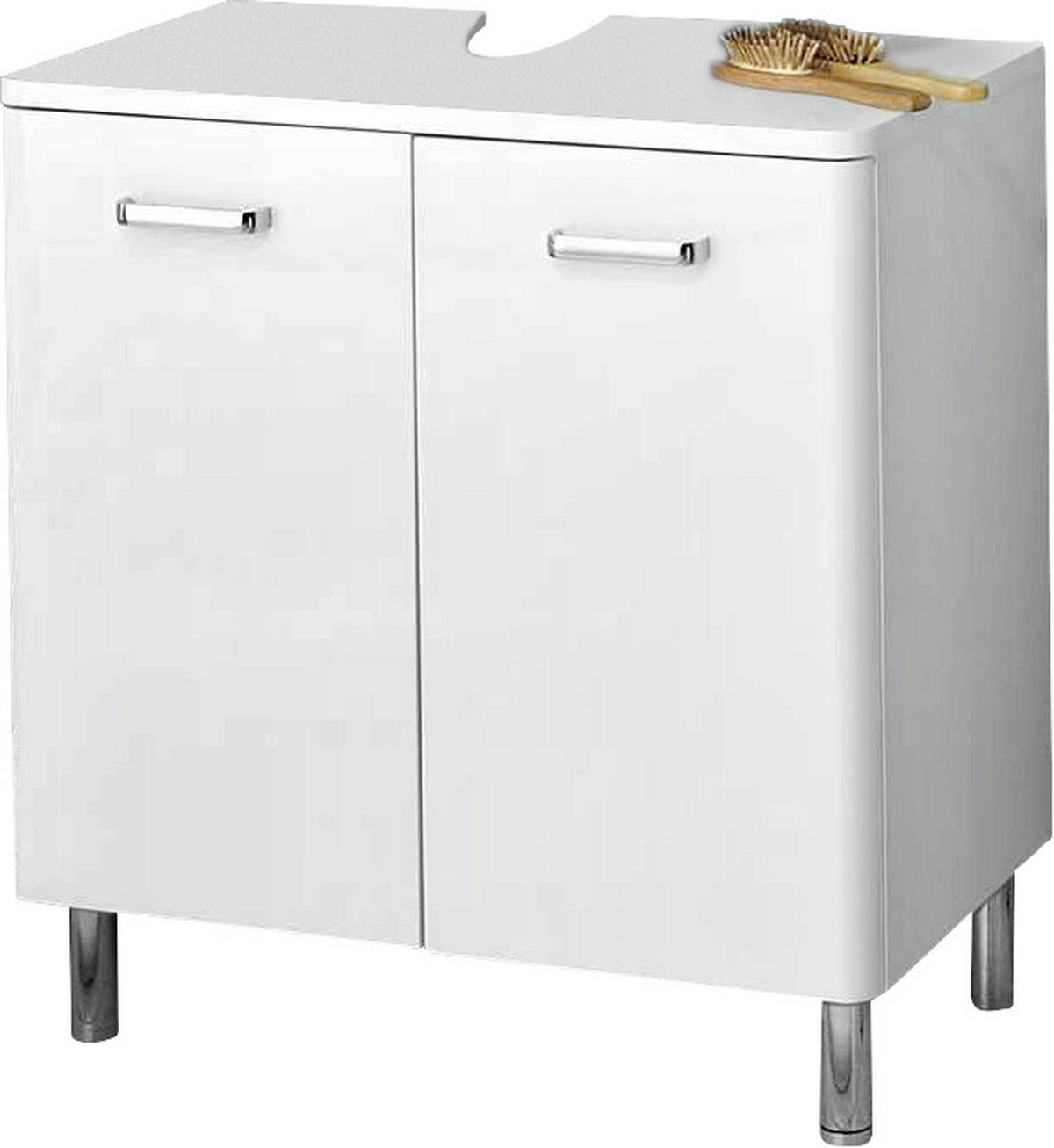 WASCHBECKENUNTERSCHRANK 60/53/33 cm  - Chromfarben/Weiß, KONVENTIONELL, Holzwerkstoff/Metall (60/53/33cm) - Xora