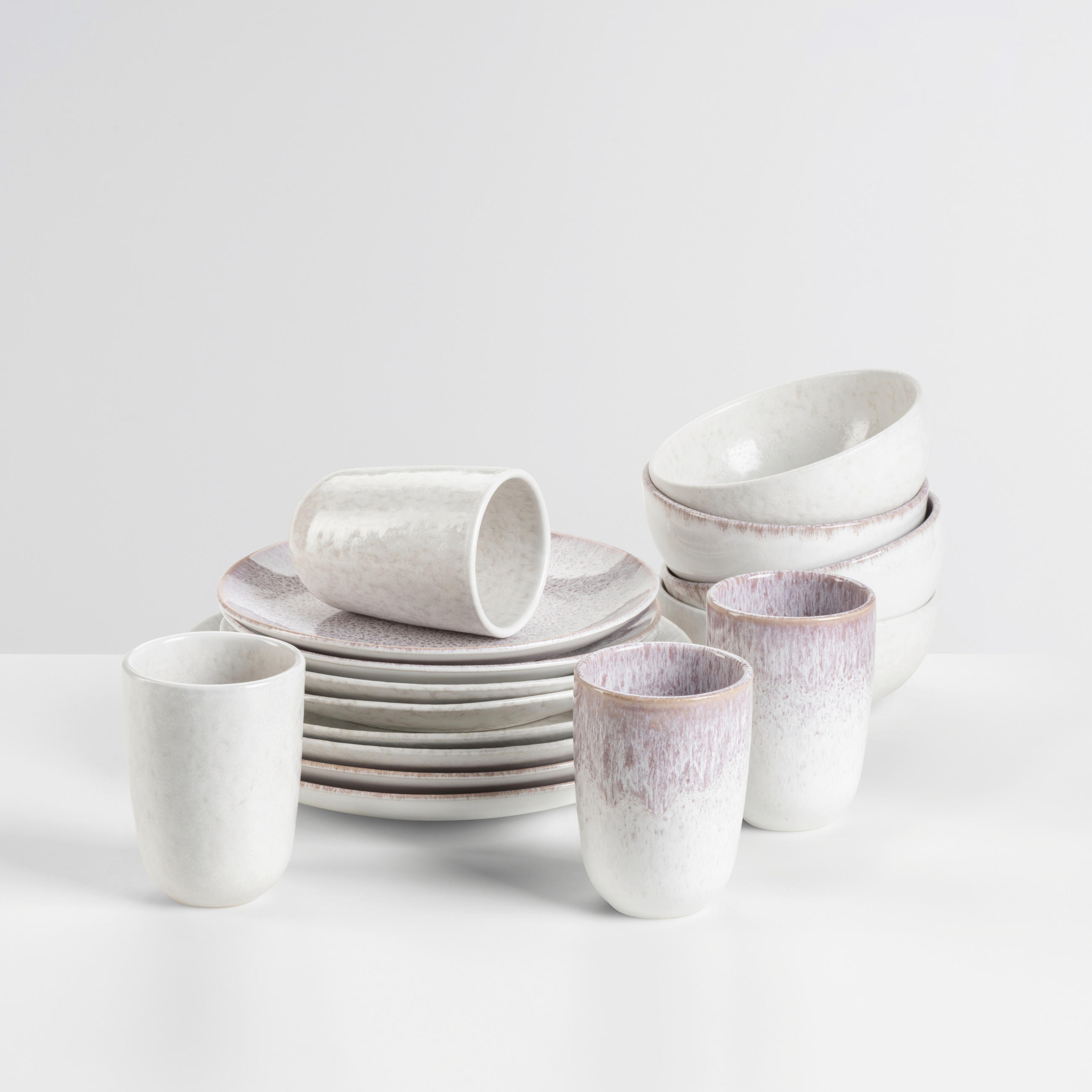 KOMBISERVICE Creme, Beere ALPENWIESE 16-teilig 4 Personen  - Beere/Creme, Basics, Keramik - Gipfelstück