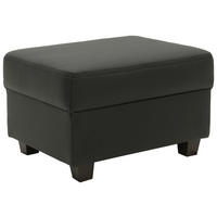 HOCKER Lederlook Schwarz  - Wengefarben/Schwarz, Design, Holz/Textil (67/41/52cm) - MID.YOU