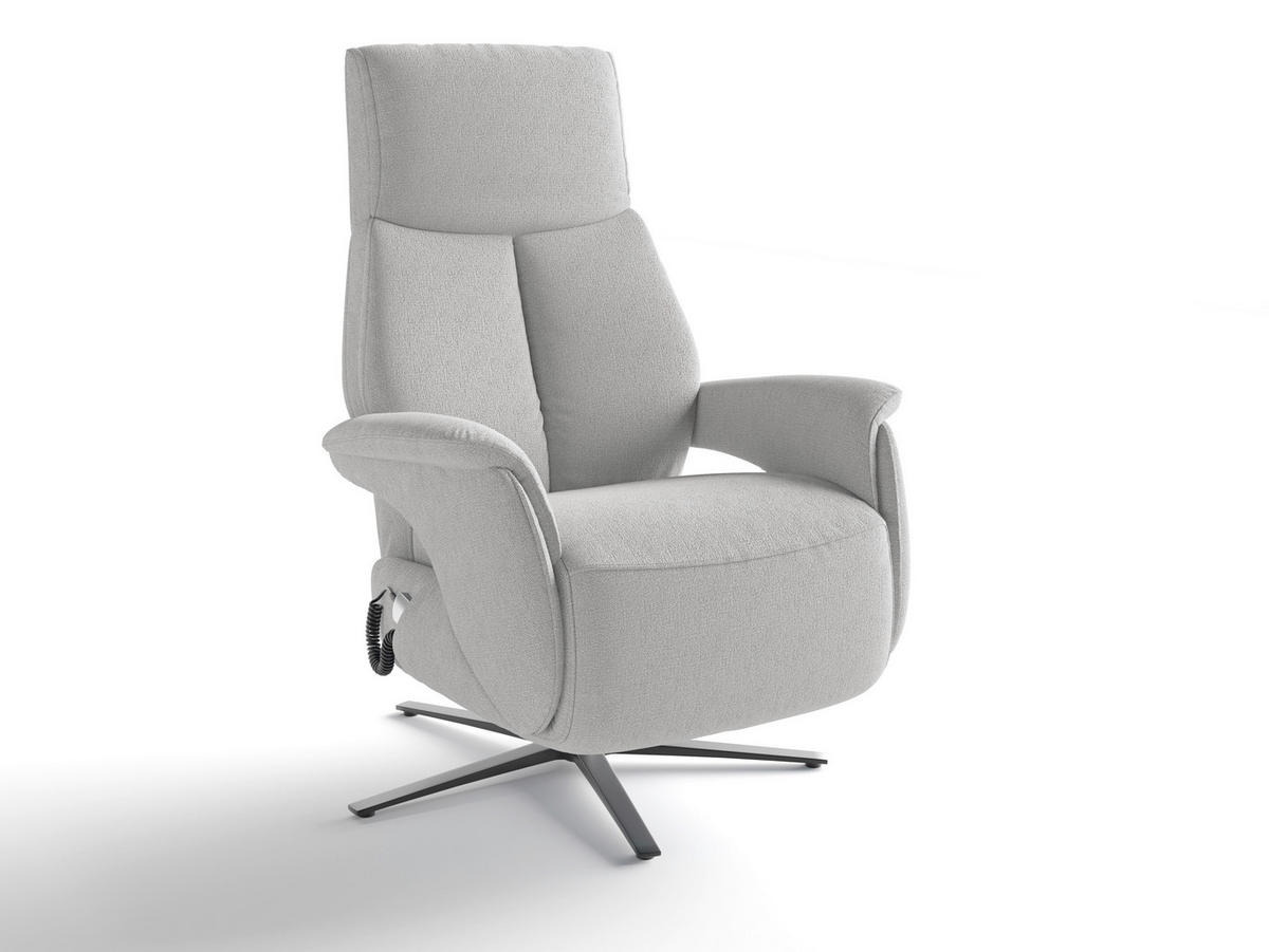 RELAXSESSEL Textil Silberfarben  - Silberfarben/Schwarz, Basics, Textil/Metall (75/110/85cm) - Sit & More