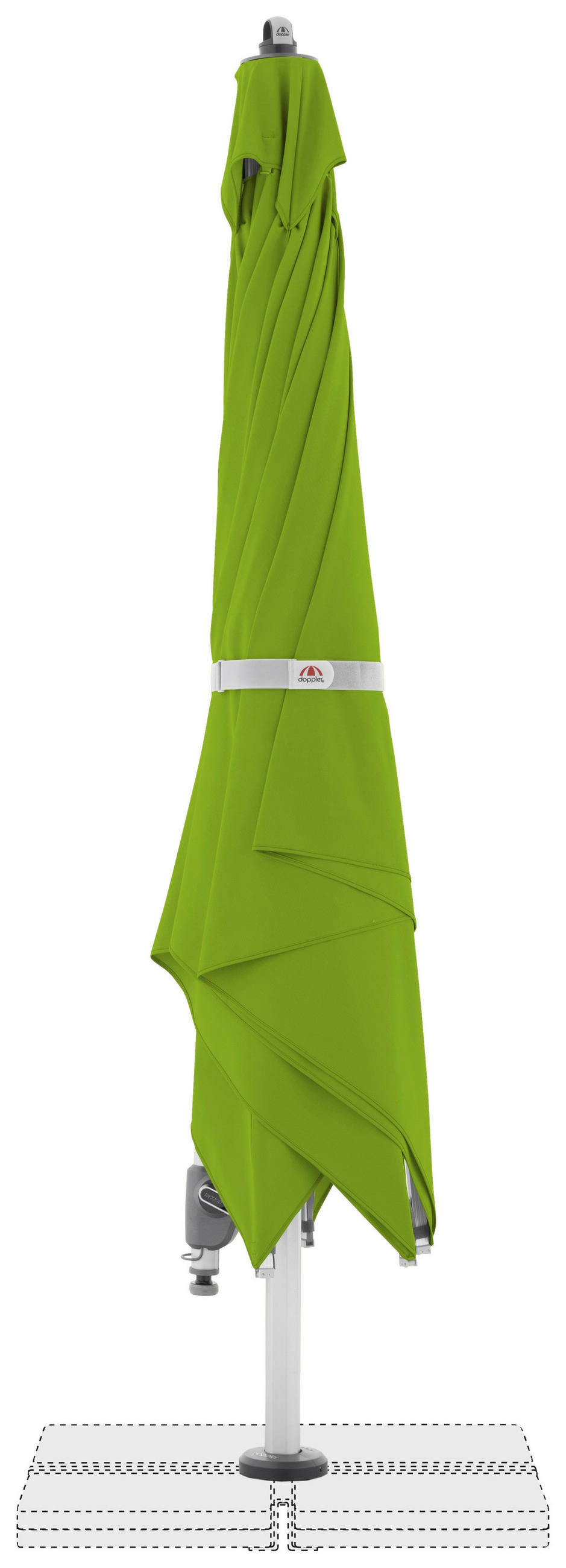 AMPELSCHIRM 300x300 cm  - Hellgrau/Hellgrün, Basics, Textil/Metall (300/300cm) - Doppler