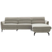 ECKSOFA Beige Chenille  - Beige/Schwarz, Design, Textil/Metall (299/187cm) - Schöner Wohnen