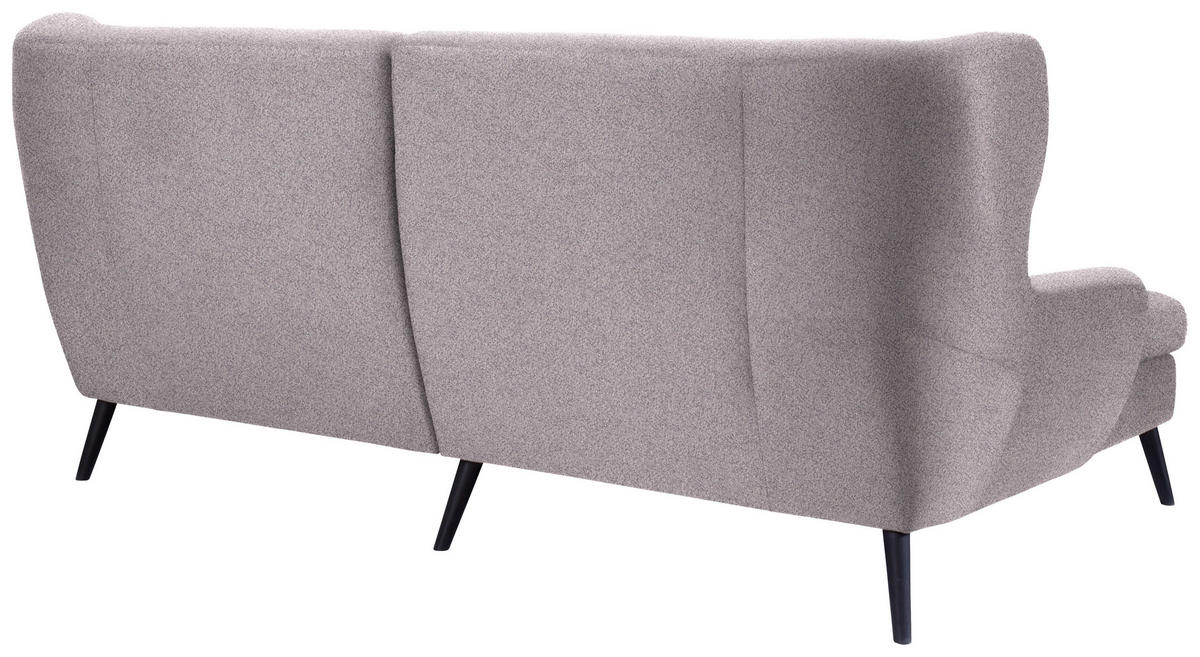 ECKSOFA in Flachgewebe Grau, Lila  - Lila/Schwarz, Design, Holz/Textil (165/237cm) - Stylife