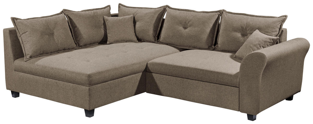 ECKSOFA in Webstoff Braun  - Schwarz/Braun, Modern, Kunststoff/Textil (175/252cm) - Livetastic