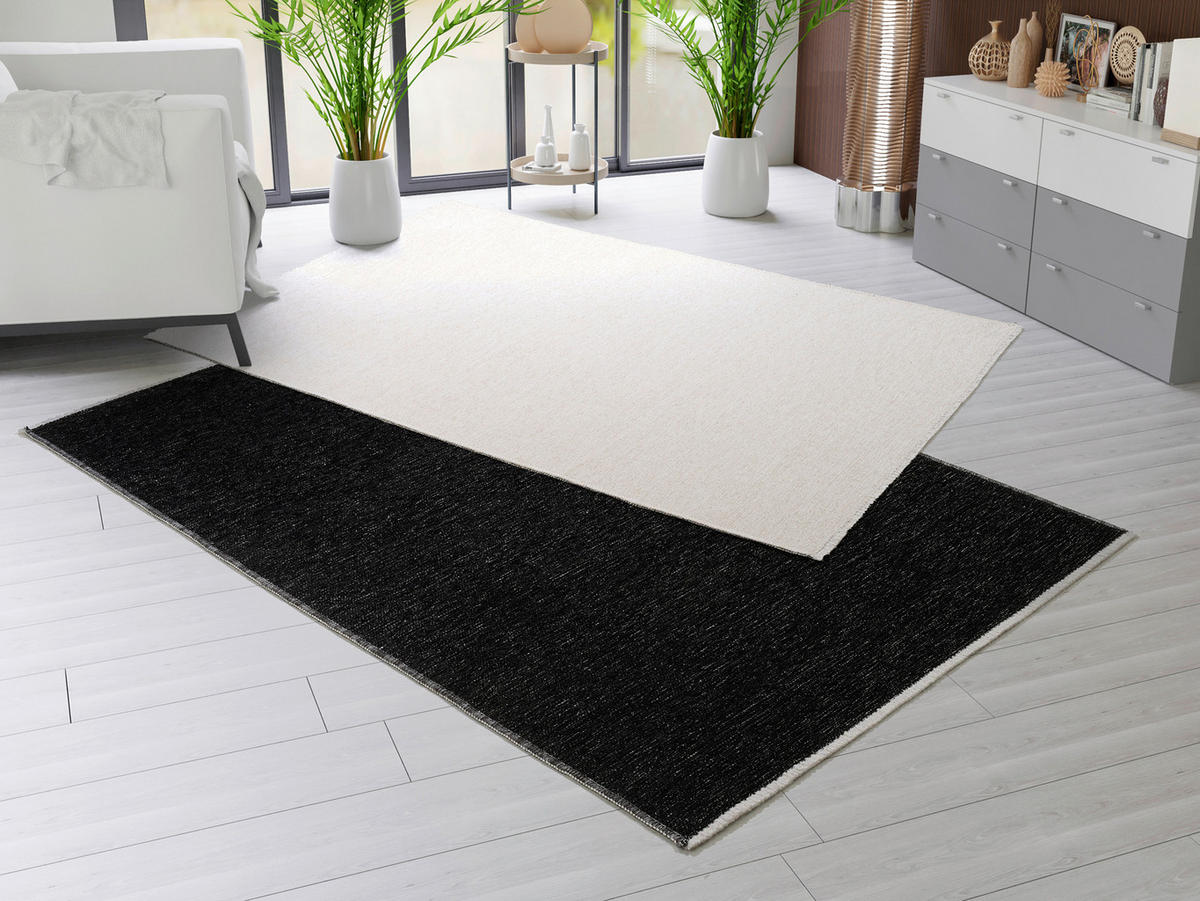 FLACHWEBETEPPICH 160/230 cm Schwarz  - Schwarz, Design, Textil (160/230cm) - Novel