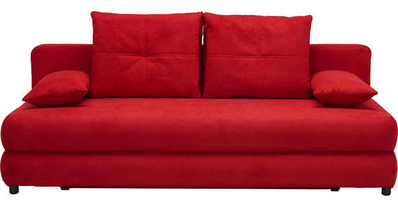 SCHLAFSOFA in Textil Rot - Rot/Schwarz, Design, Kunststoff/Textil (208/73-90/102cm) - Hom`in