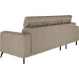 ECKSOFA Beige Chenille  - Beige/Schwarz, KONVENTIONELL, Textil/Metall (178/264cm) - Hom`in
