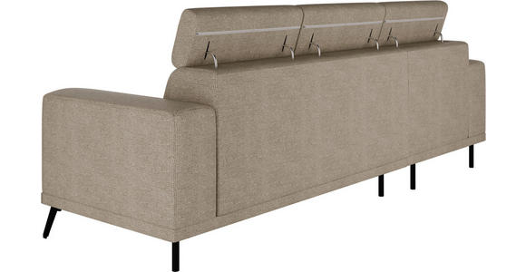 ECKSOFA Beige Chenille - Beige/Schwarz, KONVENTIONELL, Textil/Metall (178/264cm) - Hom`in