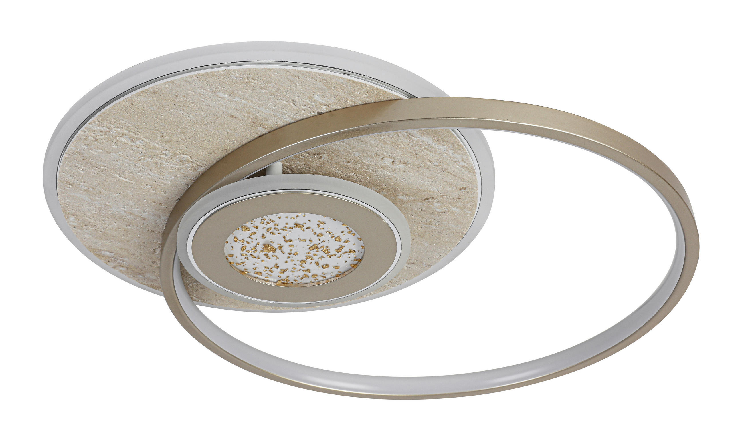 LED PLAFONJERA Travera  - boja hroma/šampanjac, Dizajnerski, kamen/metal (54,5/43/8cm) - Novel