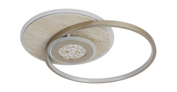 LED-DECKENLEUCHTE Travera 54,5/43/8 cm  - Sandfarben/Chromfarben, Design, Kunststoff/Stein (54,5/43/8cm) - Novel