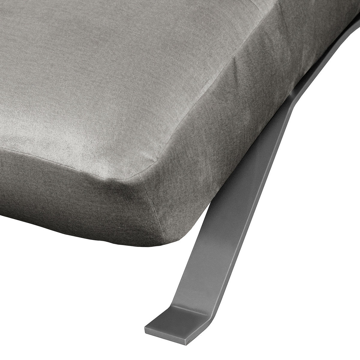 RELAXLIEGE Samt Dunkelgrau  - Dunkelgrau/Silberfarben, Design, Textil/Metall (65/65-95/171cm) - Livetastic