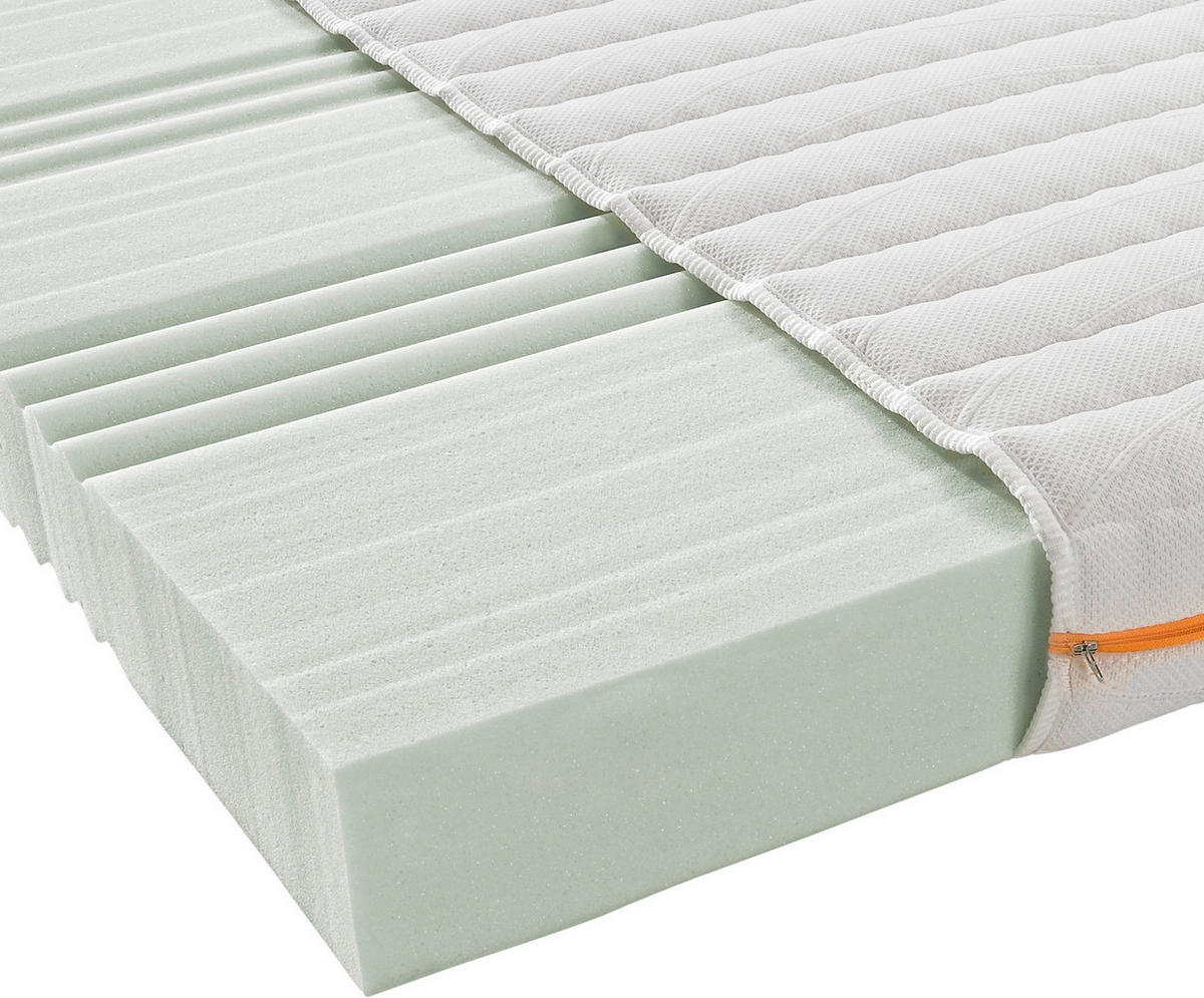 KALTSCHAUMMATRATZE 120/200 cm Höhe ca. 14 cm  - Weiß, Basics, Textil (120/200cm) - Boxxx