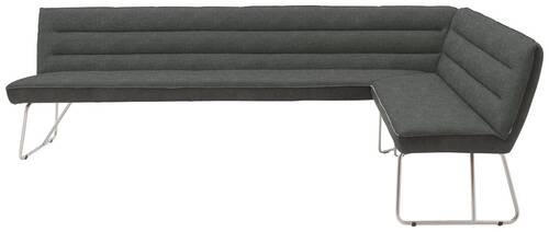 ECKBANK 284/184 cm Flachgewebe Grau, Edelstahlfarben   - Edelstahlfarben/Grau, Design, Textil/Metall (284/184cm) - Dieter Knoll