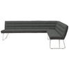 ECKBANK 284/184 cm  in Grau, Edelstahlfarben  - Edelstahlfarben/Grau, Design, Textil/Metall (284/184cm) - Dieter Knoll
