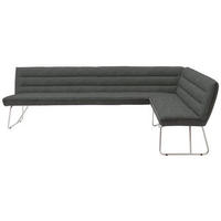 ECKBANK 284/184 cm Flachgewebe Grau, Edelstahlfarben   - Edelstahlfarben/Grau, Design, Textil/Metall (284/184cm) - Dieter Knoll