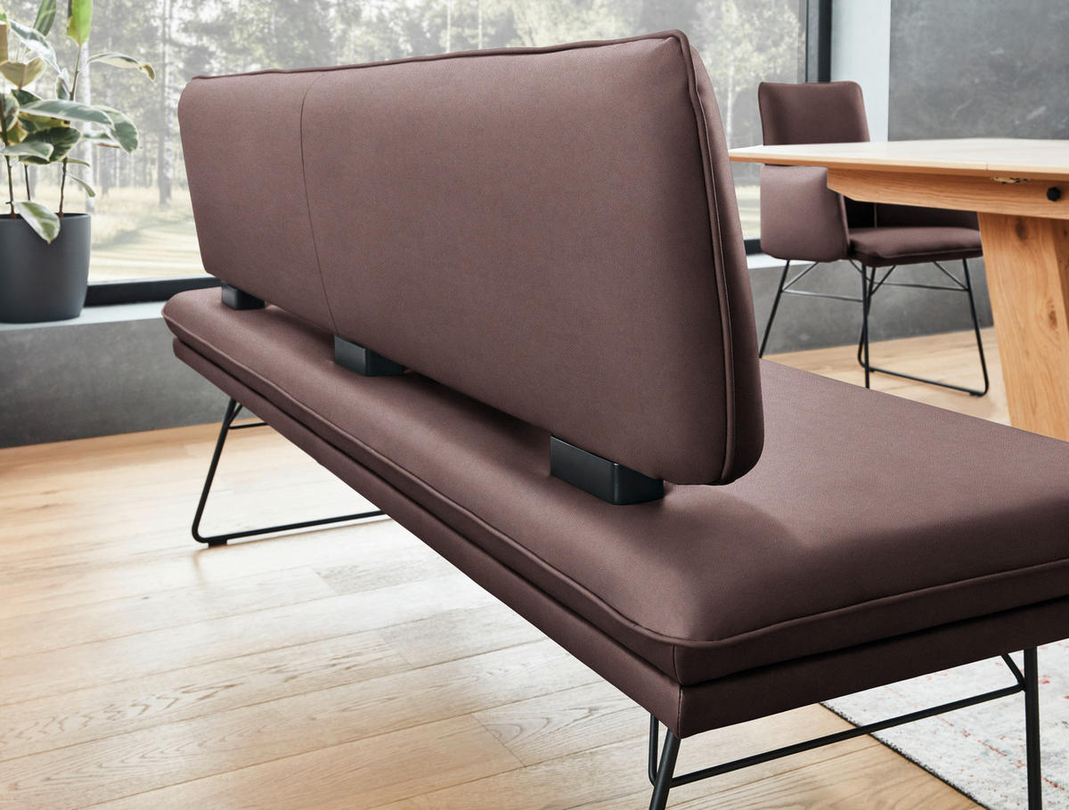 SITZBANK in Metall, Textil Schwarz, Dunkelbraun  - Dunkelbraun/Schwarz, Design, Textil/Metall (195/91/65cm) - Dieter Knoll