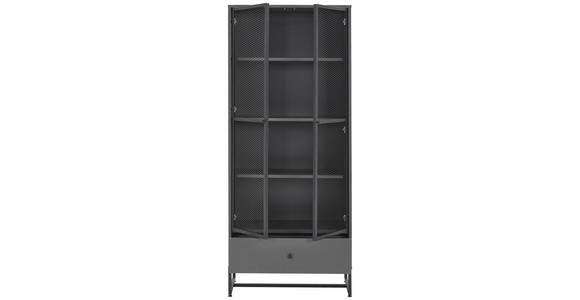 VITRINE in Anthrazit, Schwarz - Anthrazit/Schwarz, MODERN, Holzwerkstoff/Metall (80/190/41cm) - Novel