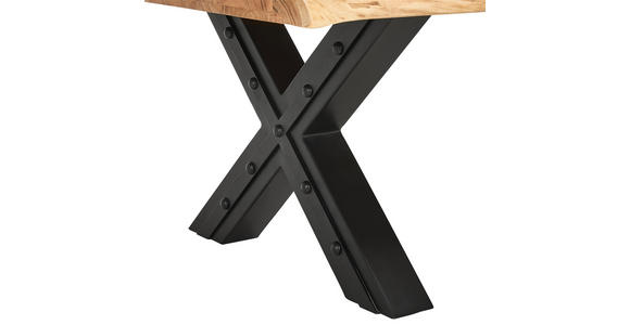COUCHTISCH in Holz, Metall 115/70/45 cm - Schwarz/Naturfarben, Design, Holz/Metall (115/70/45cm) - Ambia Home