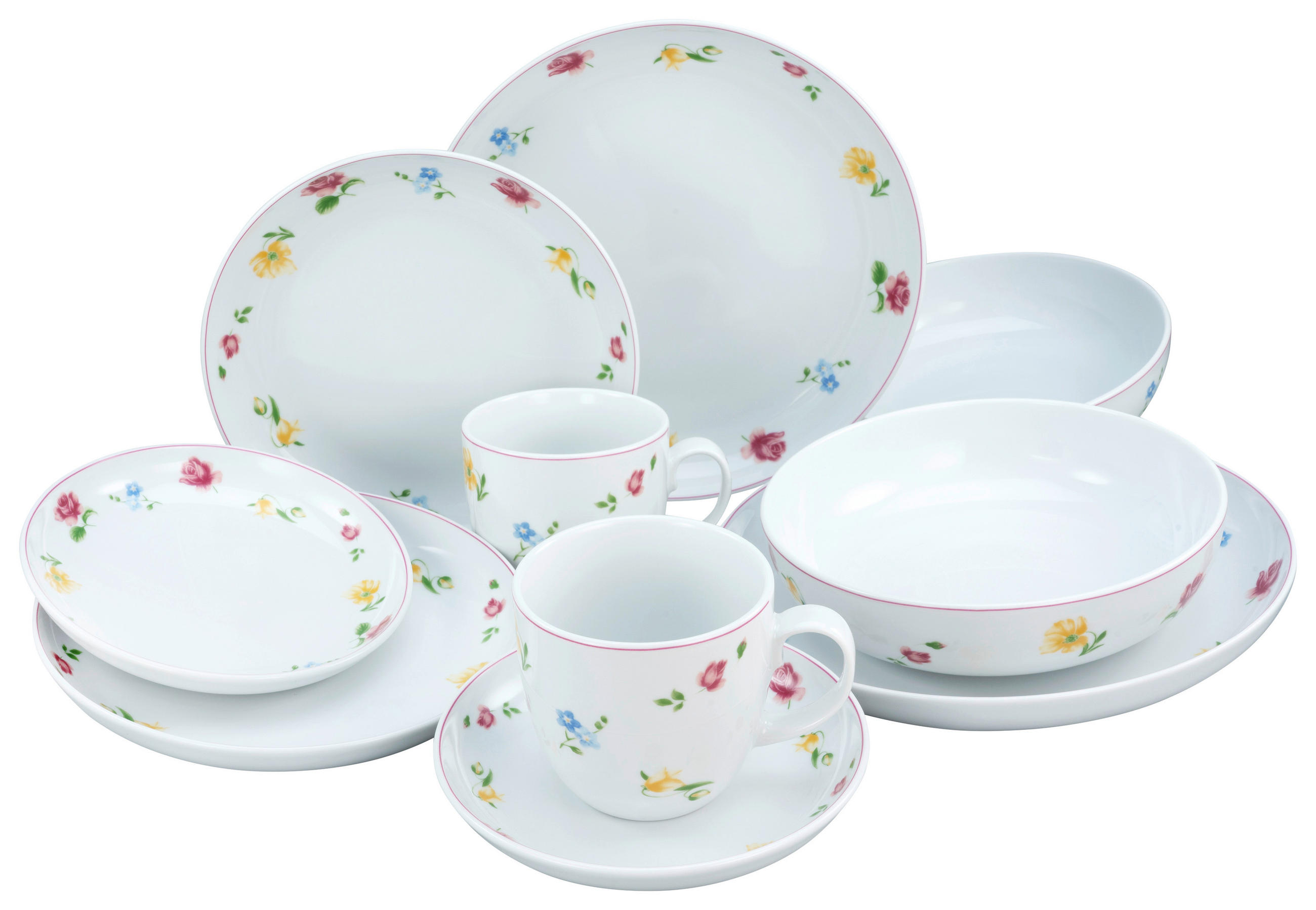 KOMBISERVICE Multicolor 10-teilig 2 Personen - Multicolor, KONVENTIONELL, Keramik (37,5/23/30,5cm) - Creatable