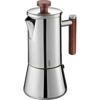 ESPRESSOKOCHER NANDO  - Edelstahlfarben/Braun, Basics, Holz/Metall (14,5/10/19cm) - Gefu