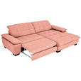 ECKSOFA in Webstoff Koralle  - Koralle/Schwarz, Design, Textil/Metall (265/180cm) - Carryhome