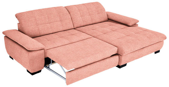 ECKSOFA in Webstoff Koralle  - Koralle/Schwarz, Design, Textil/Metall (265/180cm) - Carryhome