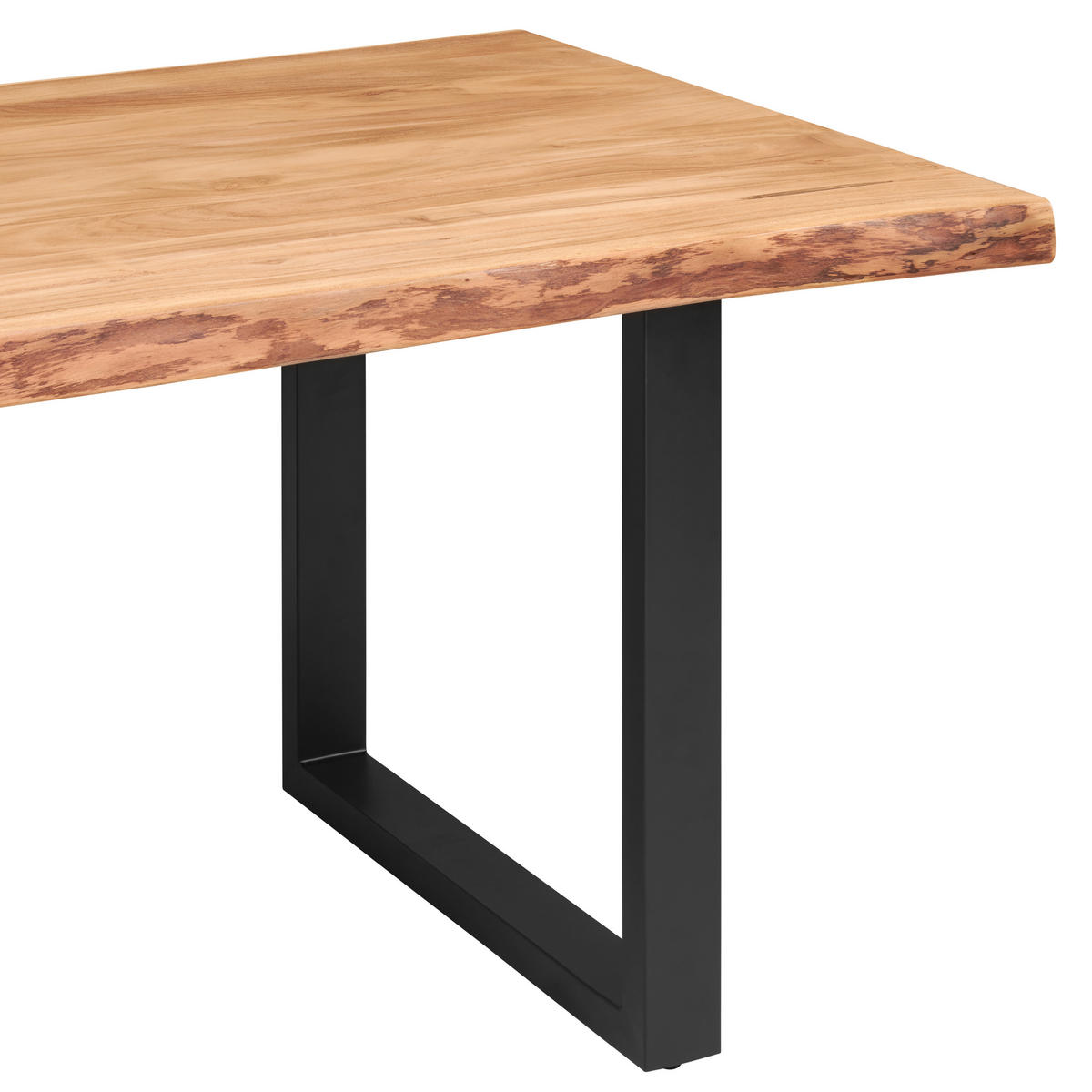 ÉTKEZŐASZTAL - akáciaszínű/fekete, Modern, fa/fém (180/90/76cm) - P & B