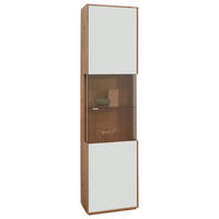 VITRINE in furniert, massiv Wildeiche Weiß, Wildeiche  - Wildeiche/Silberfarben, Design, Glas/Holz (50/204/40cm) - Waldwelt