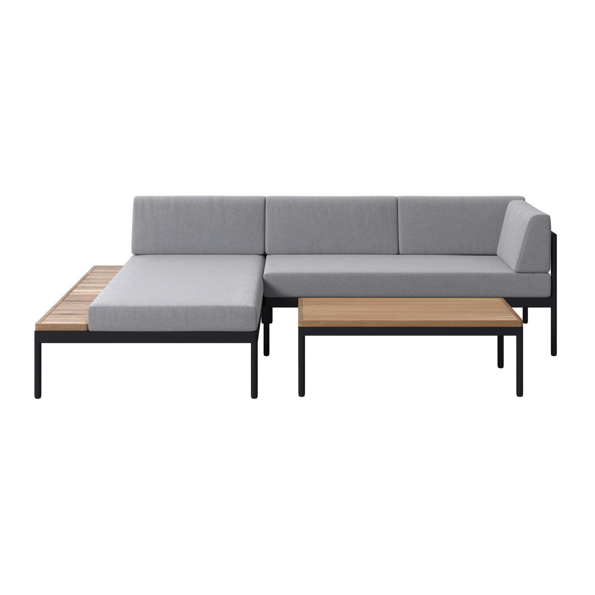 LOUNGE GARNITURA   drvo, metal, tekstil  siva, boje bagrema    - siva/boje bagrema, Moderno, drvo/metal (149/99cm) - Ambia Garden