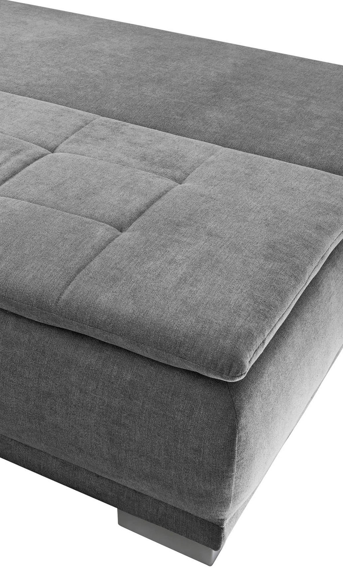 SCHLAFSOFA Mikrovelours Dunkelgrau  - Dunkelgrau/Silberfarben, MODERN, Kunststoff/Textil (208/93/105cm) - MID.YOU