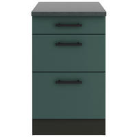 KÜCHENUNTERSCHRANK 50/84,8/60 cm  in Anthrazit, Dunkelgrün  - Dunkelgrün/Anthrazit, Basics, Holzwerkstoff/Metall (50/84,8/60cm) - Optifit