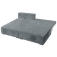 ECKSOFA in Cord Grau  - Schwarz/Grau, MODERN, Holz/Textil (145/210cm) - Carryhome