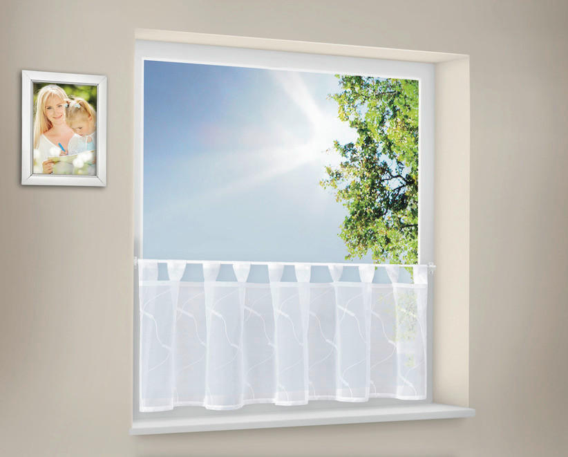 KURZGARDINE   150/50 cm   - Weiß, KONVENTIONELL, Textil (150/50cm)
