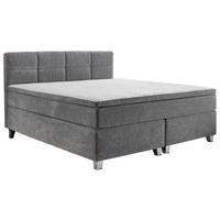 BOXSPRINGBETT 200/200 cm,  in Grau, Topper, Matratzen, H3 = fest  - Chromfarben/Grau, KONVENTIONELL, Kunststoff/Textil (200/200cm) - Boxxx