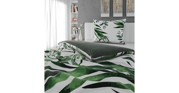 WENDEBETTWÄSCHE Satin 140/200 cm  - Grün, KONVENTIONELL, Textil (140/200cm) - Novel