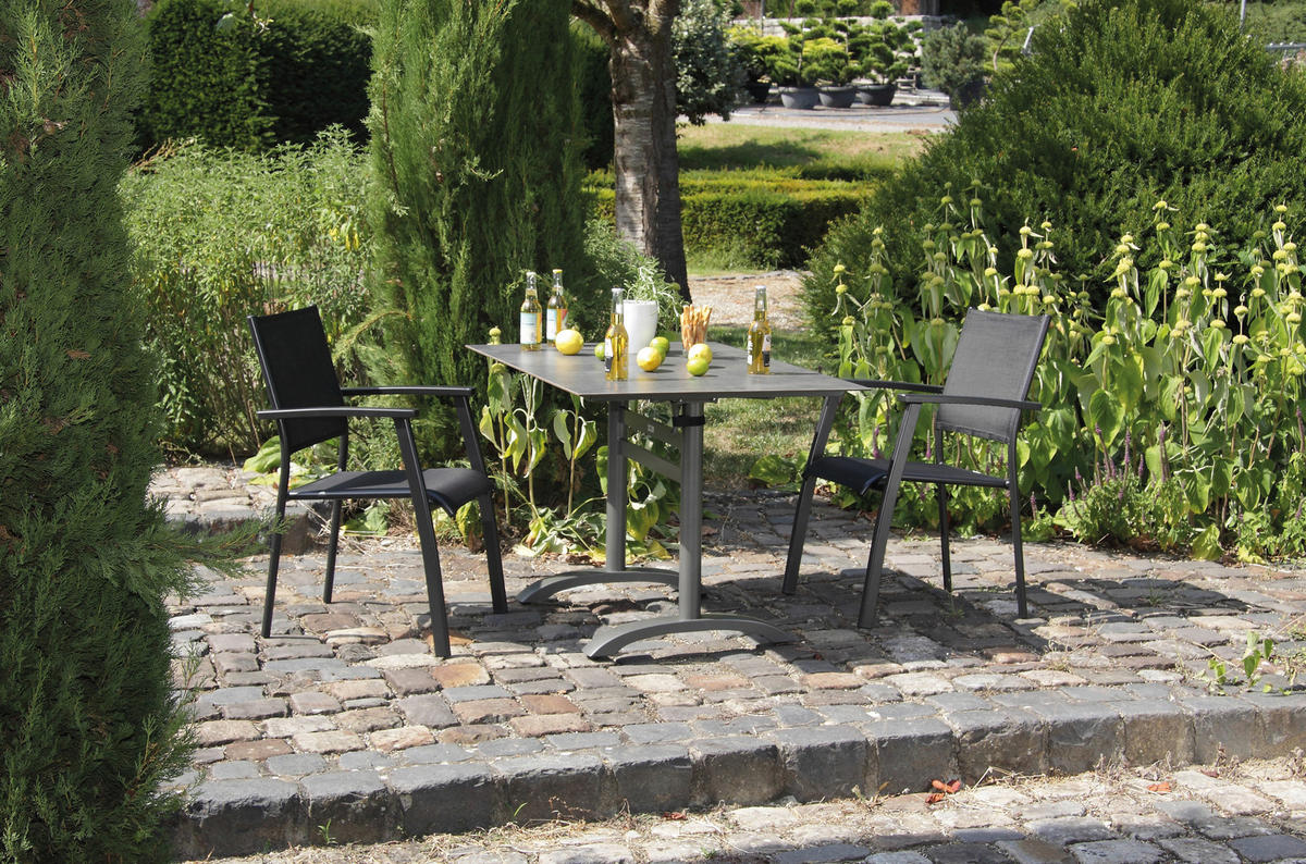 GARTENTISCH Metall, Kunststoff rechteckig  - Anthrazit, MODERN, Kunststoff/Metall (120/72/80cm) - Ambia Garden