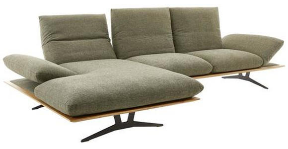 ECKSOFA in Flachgewebe Grün 159/314 cm - Schwarz/Grün, Design, Holz/Textil (159/314cm) - Dieter Knoll