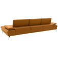 ECKSOFA Currygelb Echtleder  - Chromfarben/Currygelb, Design, Leder/Metall (325/157cm) - Dieter Knoll