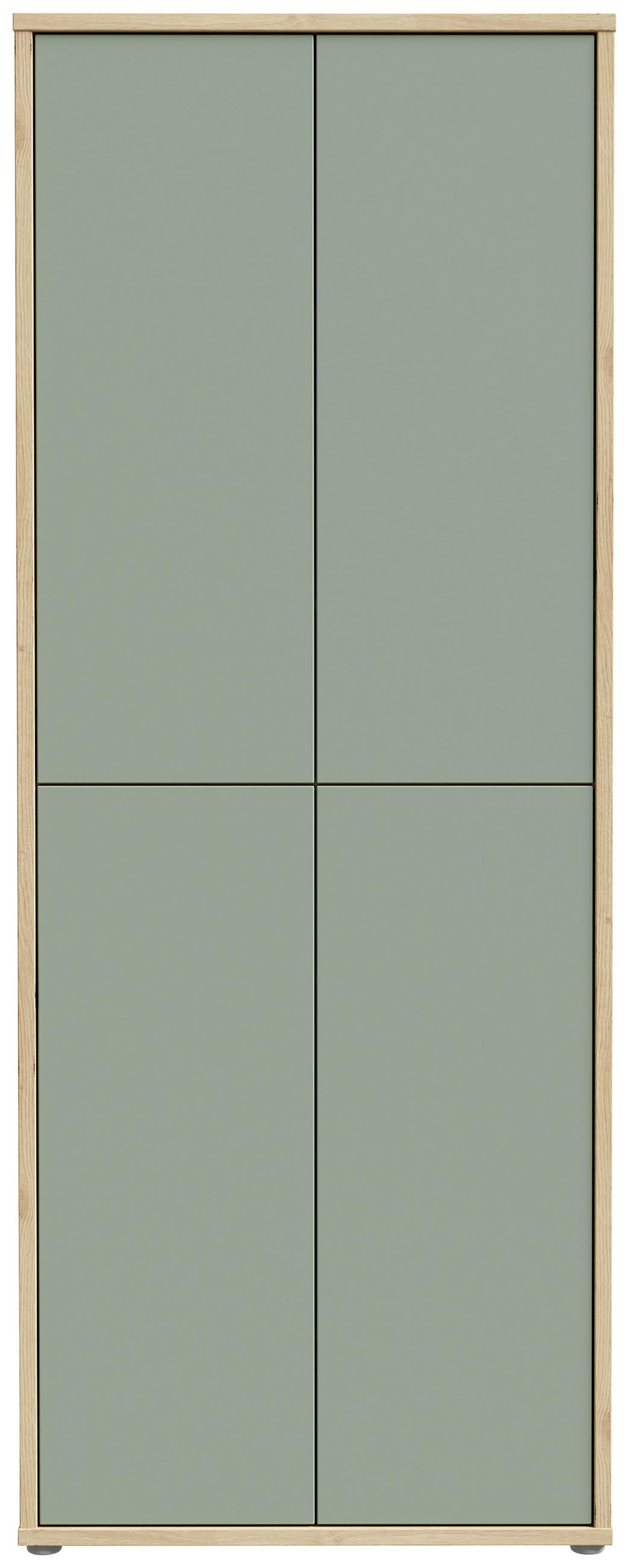 OMARA ZA ČEVLJE žajbljevo zelena, hrast artisan - siva/hrast artisan, Moderno, umetna masa/leseni material (74,5/191,9/34,9cm) - MID.YOU
