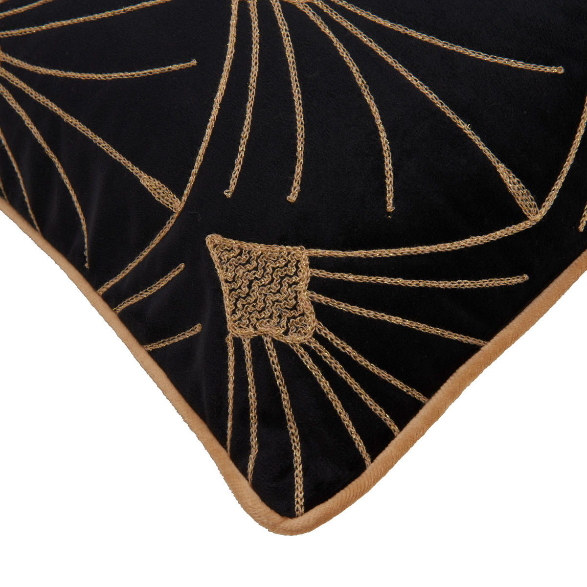 KISSENHÜLLE SARY 45/45 cm  - Goldfarben/Schwarz, Design, Textil (45/45cm) - Novel