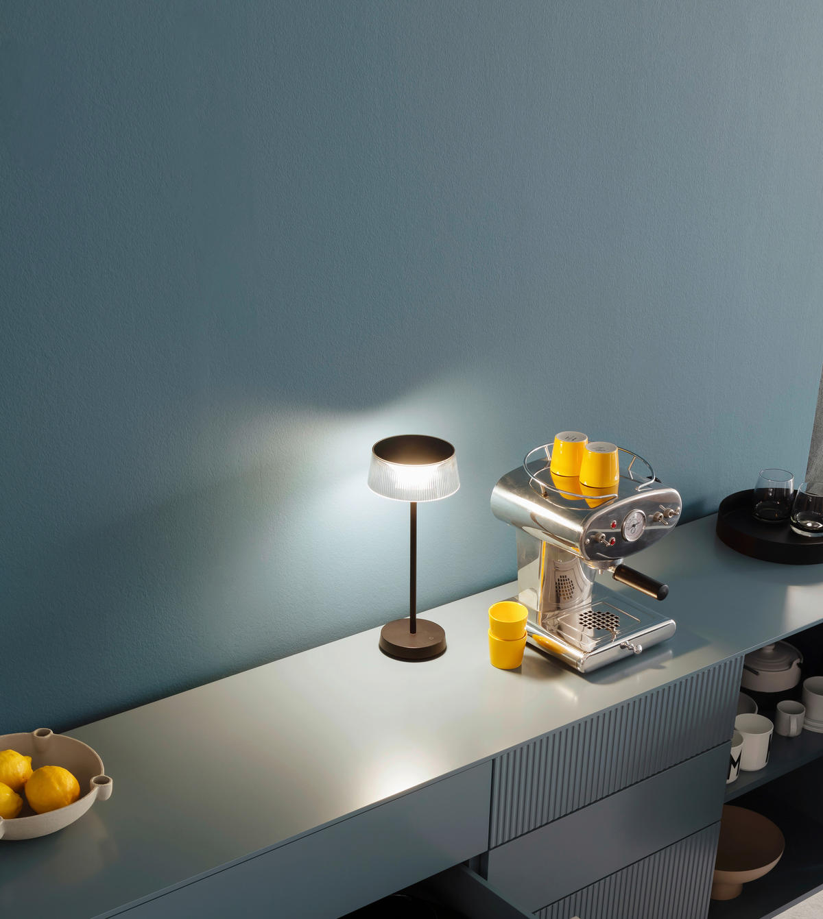 AKKU-TISCHLEUCHTE Torre 15,40/36,5 cm   - Schwarz, Design, Glas/Metall (15,40/36,5cm) - Schöner Wohnen