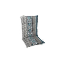 SESSELAUFLAGENSET Ornament  - Blau/Hellgrau, Basics, Textil (50/7/110cm)