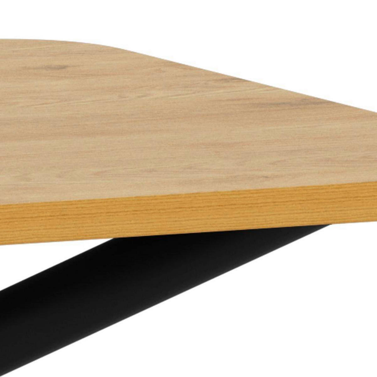 ESSTISCH Nachbildung  Metall, Holzwerkstoff rechteckig Eichefarben  - Eichefarben/Schwarz, KONVENTIONELL, Holzwerkstoff/Metall (160/75/90cm) - MID.YOU