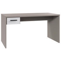 SCHREIBTISCH 140/70/72 cm Grau, Weiß, Sahara seitenverkehrt montierbar  - Schwarz/Weiß, Design, Holzwerkstoff/Kunststoff (140/70/72cm) - Carryhome