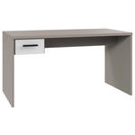 SCHREIBTISCH 140/70/72 cm Grau, Weiß, Sahara seitenverkehrt montierbar  - Schwarz/Weiß, Design, Holzwerkstoff/Kunststoff (140/70/72cm) - Carryhome
