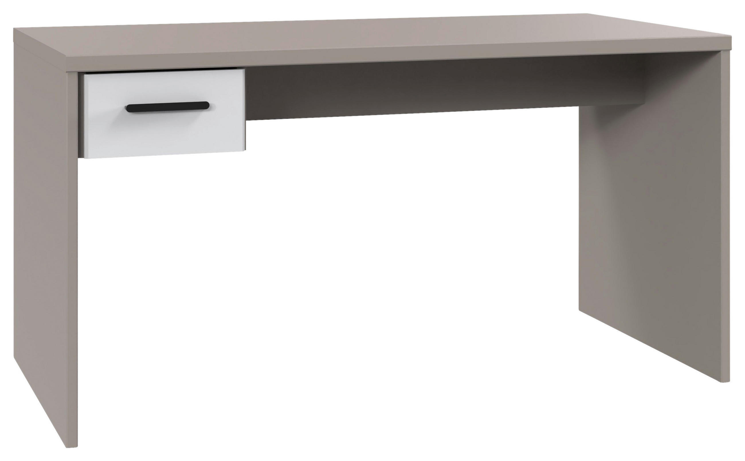 Carryhome Schreibtisch Grau, Weiß, Sahara 70x72x140 cm