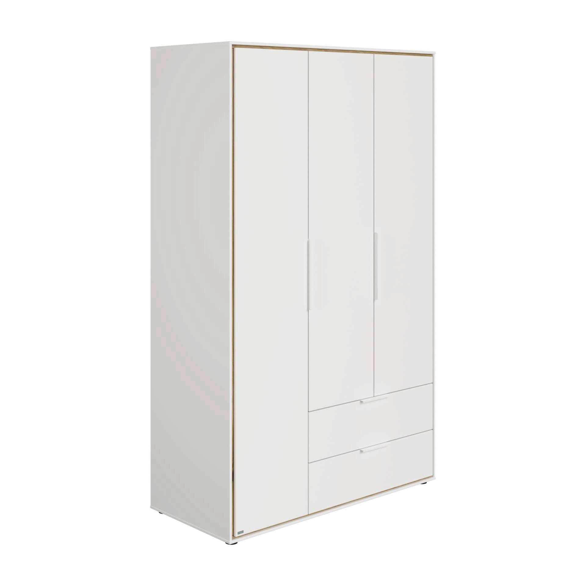 BABYKLEIDERSCHRANK Lieven Weiß, Eichefarben  - Eichefarben/Weiß, Basics (125,9/203,6/54,8cm) - Paidi